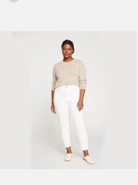 Universal Standard High Rise Ankle Skinny Denim White Pants Size 20